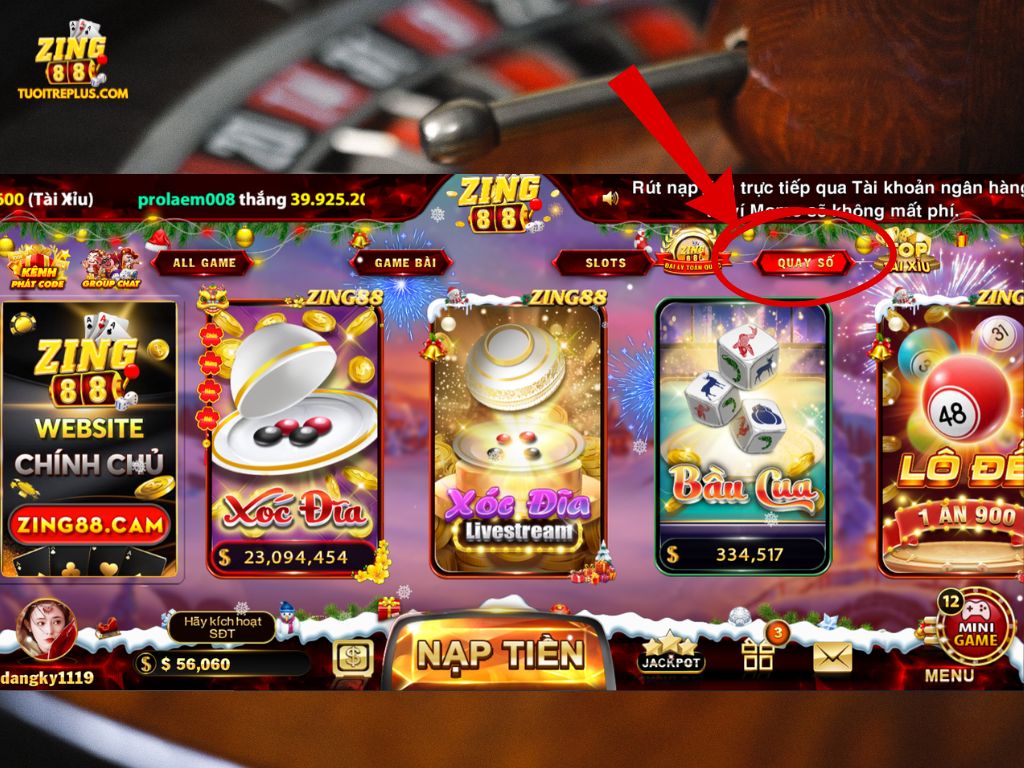 Game quay số Zing88 có tỷ lệ thắng cao